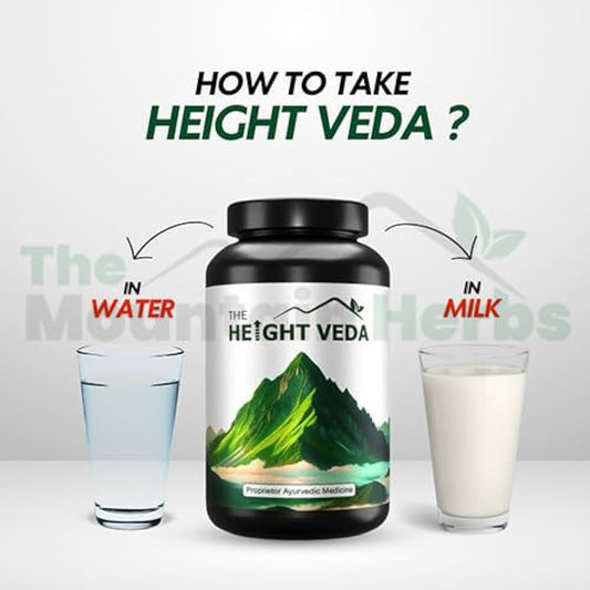 Height Veda Ayurvedic Height Growth Powder | Natural Herbal Formula | Chocolate Flavor (200g)